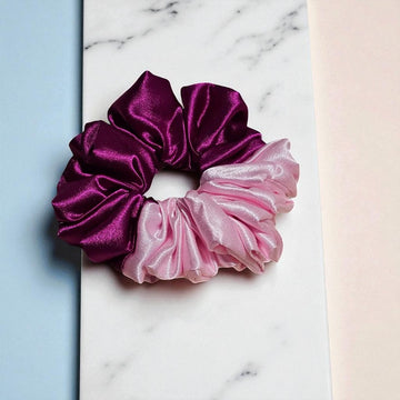 Berry Sorbet Multi Color Premium Satin Scrunchie
