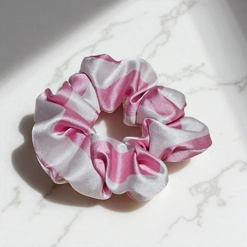 Cotton Candy Twist Printed Satin Scrunchie