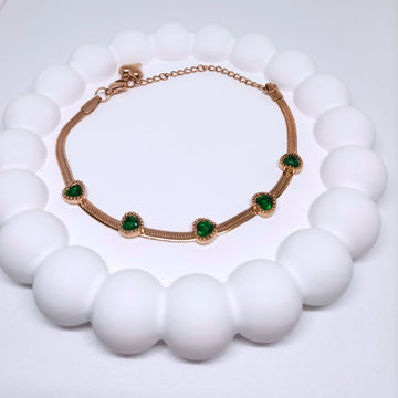 Heart Drop Green Bracelet