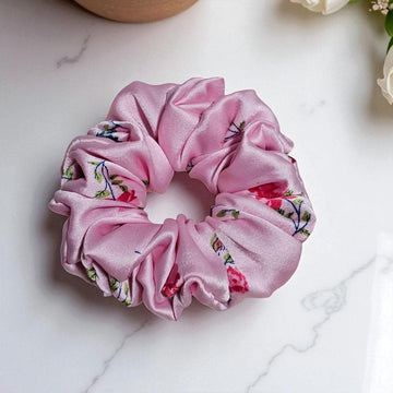 Peony Dust Printed Satin Scrunchie