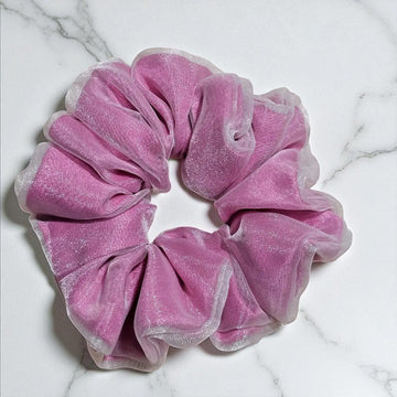 Pink Peony Double Layer Scrunchie