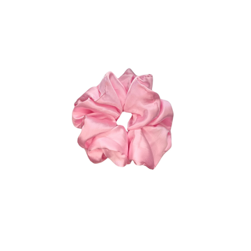 Pink Souffle Satin Scrunchies