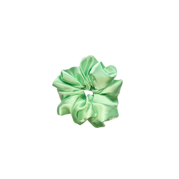 Pistachio Puff Satin Scrunchies