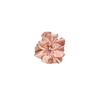 Sunlit Peach Satin Scrunchies