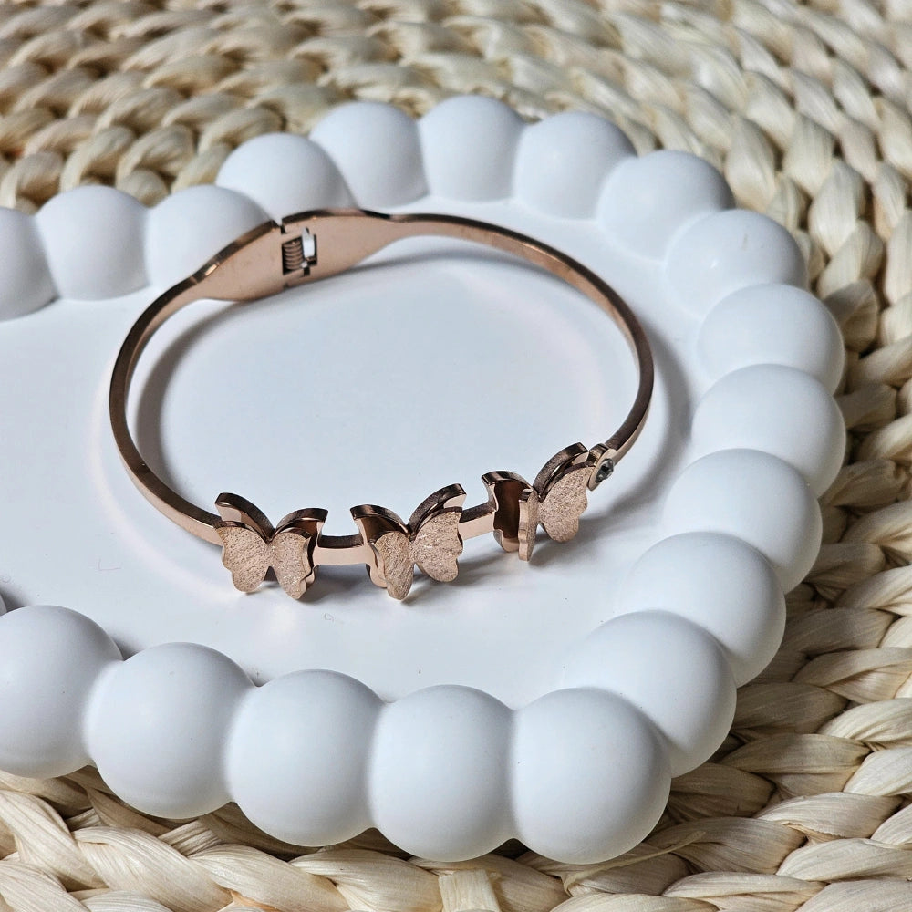 Pappillon Rose Bangle Bracelet
