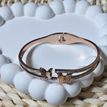 Luna Wings Rose Gold Bangle Bracelet