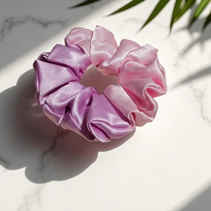 Berry Blush Multi Color Premium Satin Scrunchie