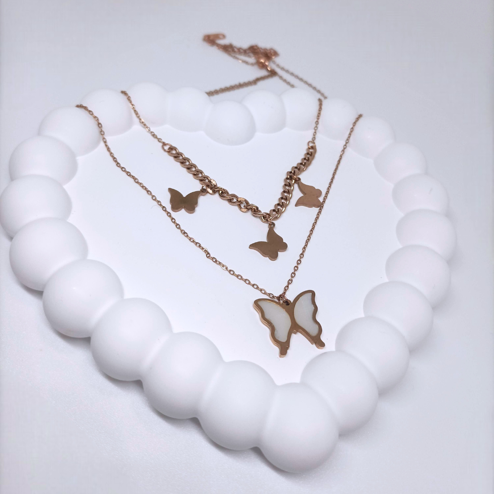 Butterfly Vine Double Layer Necklace