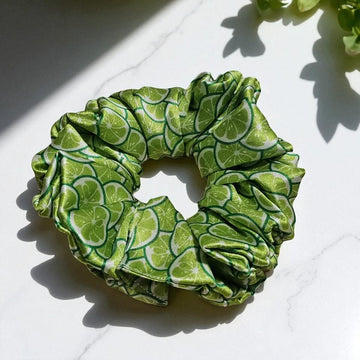 Citrus Glow Printed Satin Scrunchie