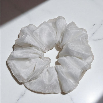 Cookie White Double Layer Scrunchie