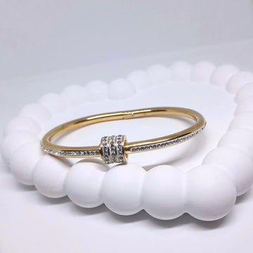 Golden Still Bangle Bracelet
