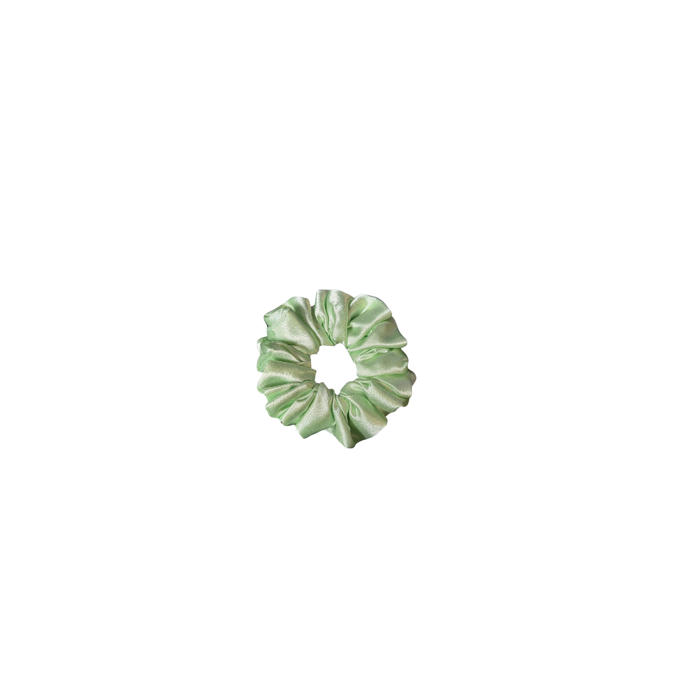 Green Crème Premium Satin Scrunchies