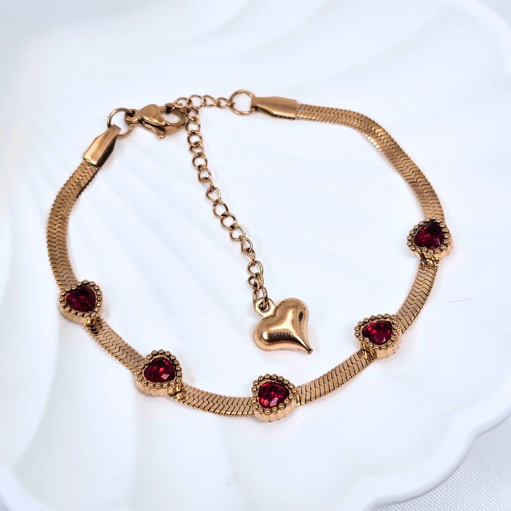 Heart Drop Red Bracelet