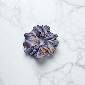 Lavender Bloom Satin Scrunchies