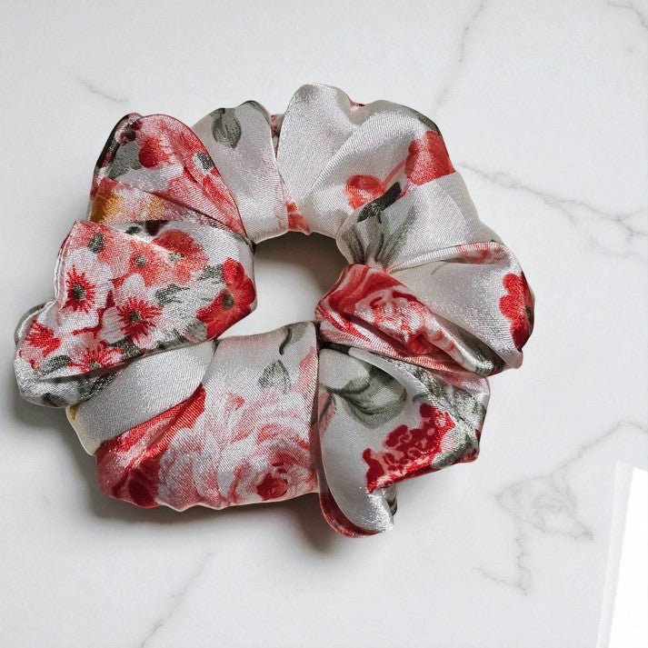 Petal Pop Printed Satin Scrunchie