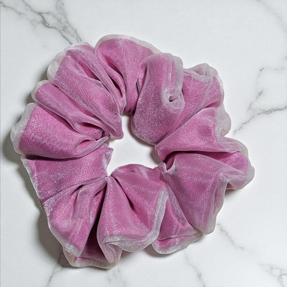 Pink Peony Double Layer Scrunchie