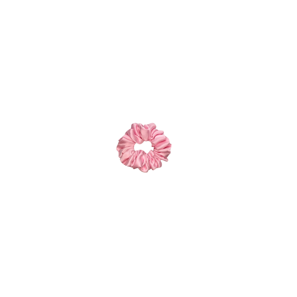 Pink Souffle Satin Scrunchies