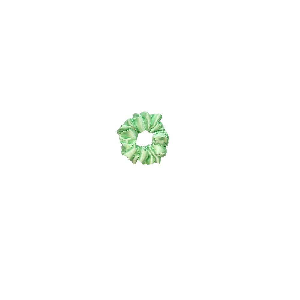 Pistachio Puff Satin Scrunchies