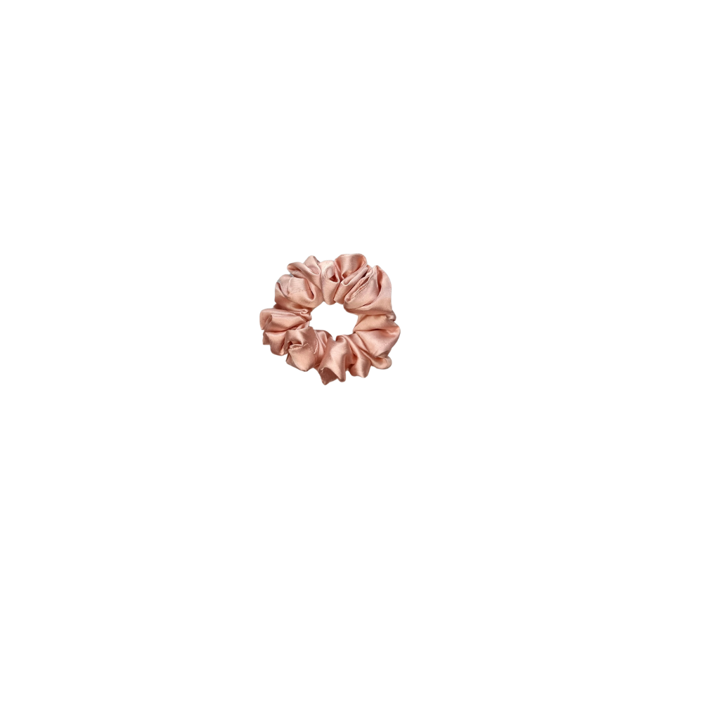 Sunlit Peach Satin Scrunchies