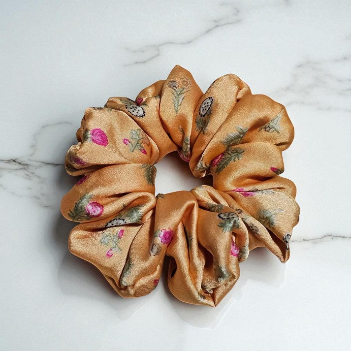 Sunset Tropic Printed Satin Scrunchie