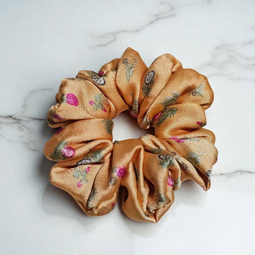 Sunset Tropic Printed Satin Scrunchie