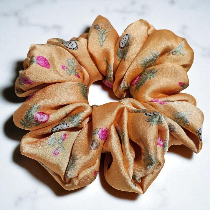 Sunset Tropic Printed Satin Scrunchie