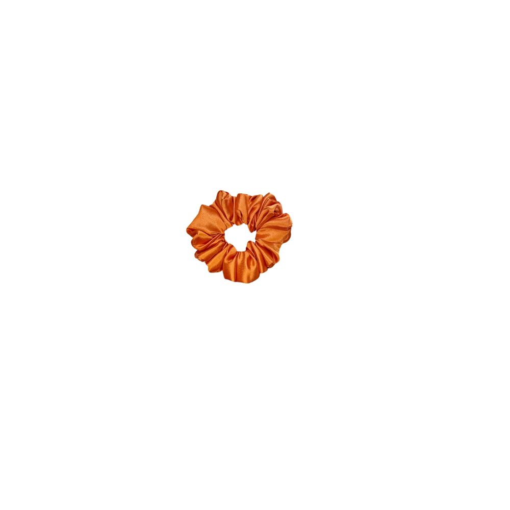 Tangerine Glow Premium Satin Scrunchies