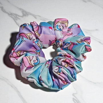 Unicorn Whirl Printed Satin Scrunchie