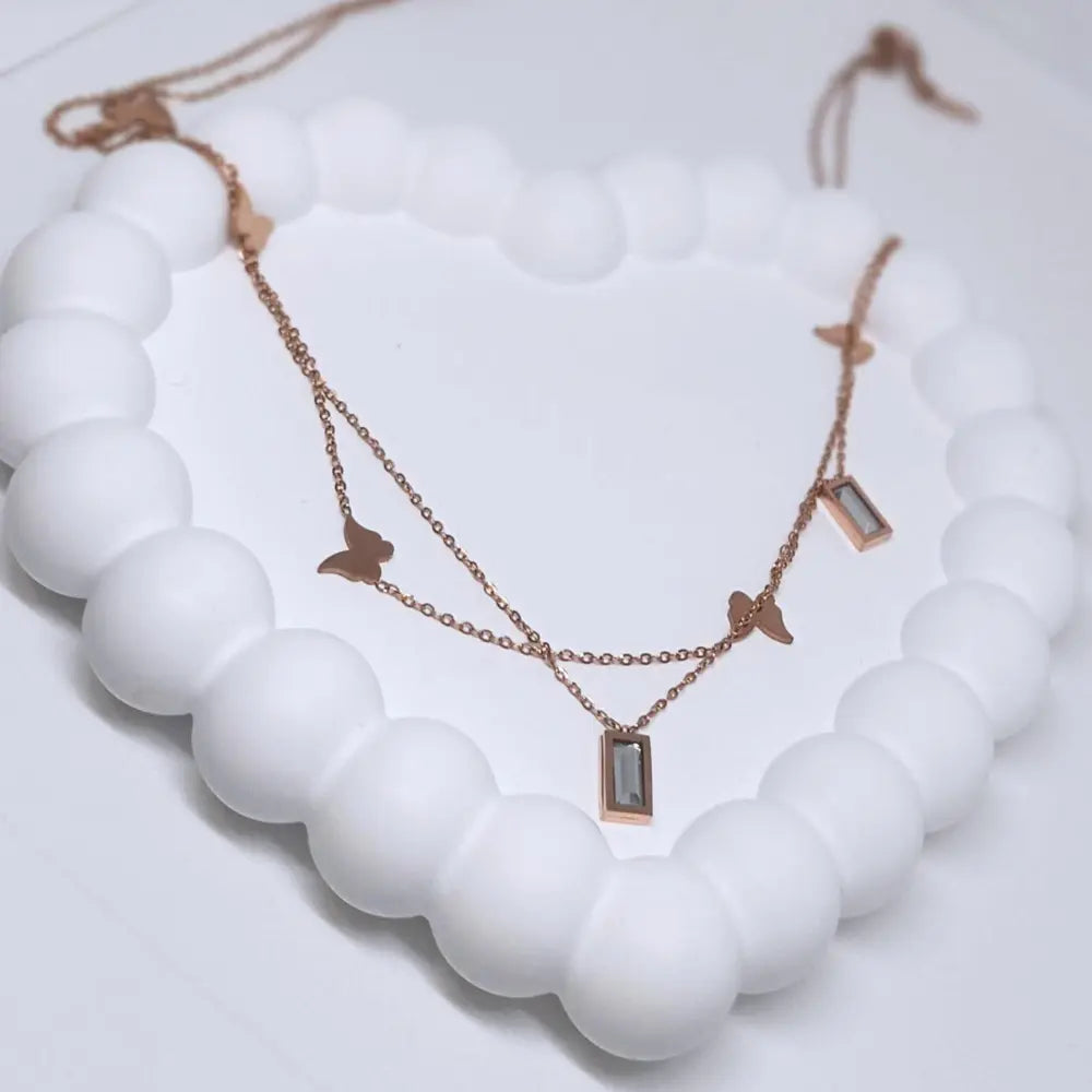 Celeste Papillon Double Layer Necklace